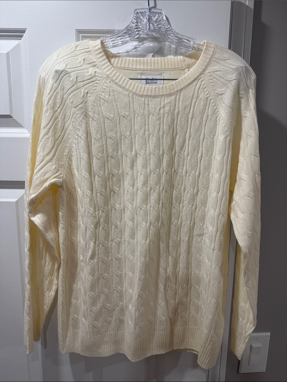 croft & barrow Cream Cable-Knit Crewneck Sweater
